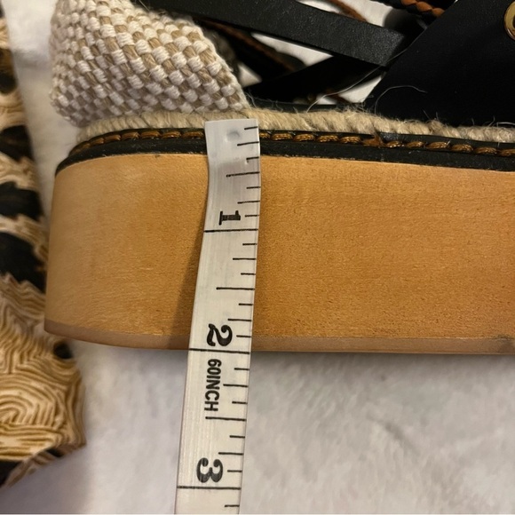 ULLA JOHNSON Salinas sandal black size 8 twisted rope leather platform lace up - Picture 15 of 16